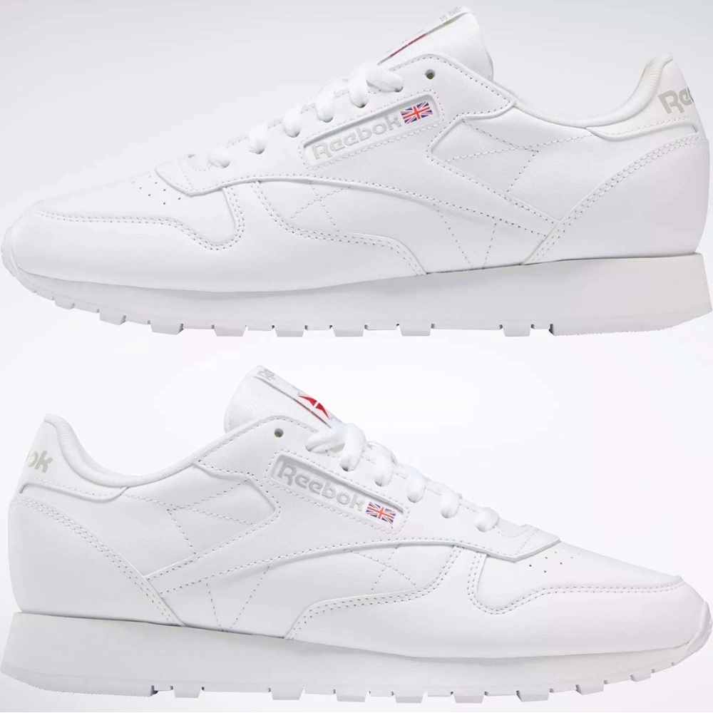 Reebok White and Red Lace-Up Sneakers